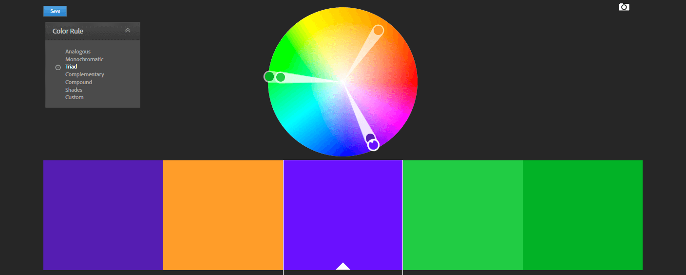 An example of a triad color scheme.